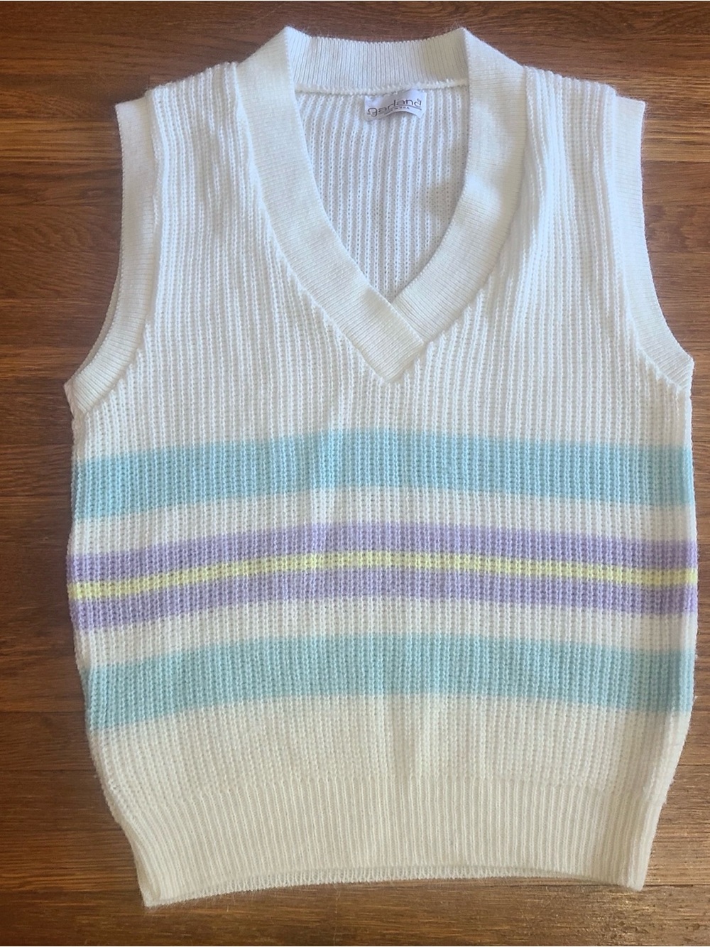 Vtg 90s pastel pullover sweater cardigan 16 Pastel academia twee tennis preppy - Picture 1 of 6